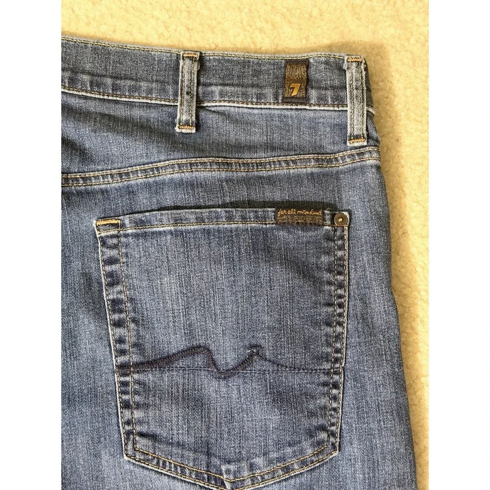 7 For All Mankind Austyn Jeans Mens 38x32 Straight Leg Medium Wash Stretch Denim